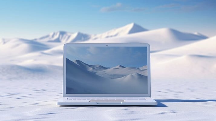 frozen computer and laptop