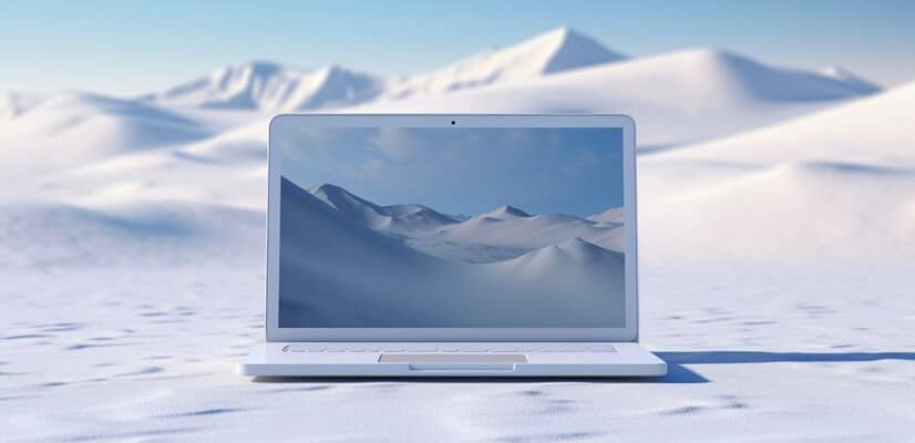 frozen computer and laptop