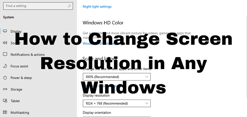 windows display size change