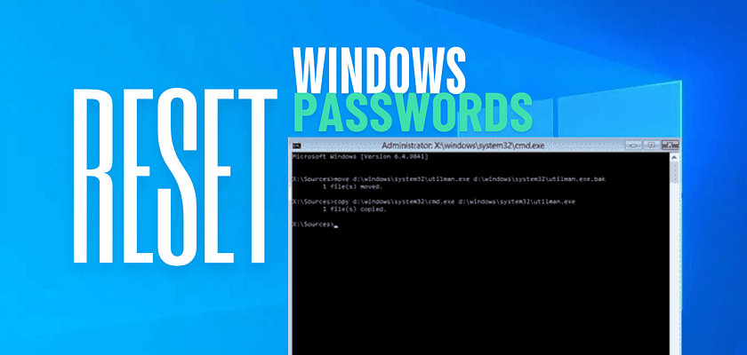 reset winodws 10 passwords